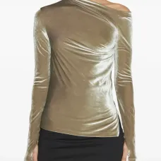 бархатный топ с драпировкой