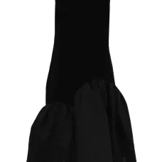 Платье миди асимметричного кроя в технике пэчворк