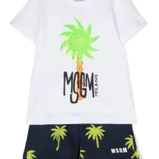 Комплект из топа и шортов с принтом