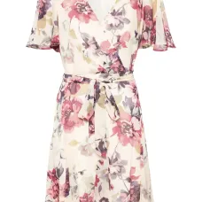 платье с запахом и цветочным принтом