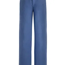 Льняные брюки прямого кроя