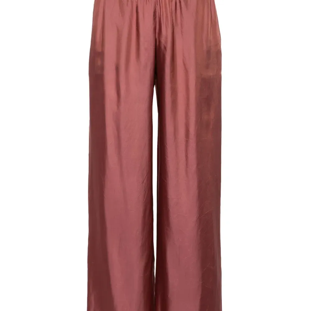 Атласные брюки прямого кроя