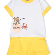 Комплект из топа и шортов с логотипом Комплект из топа и шортов с логотипом