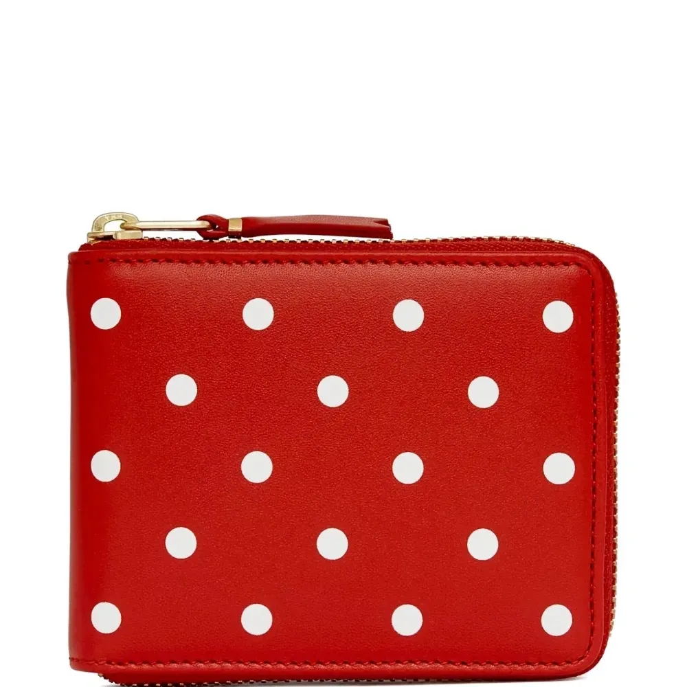 Кошелек в горох с круговой молнией