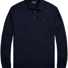 Шерстяная рубашка поло с длинными рукавами