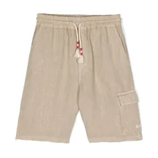 Льняные шорты с вышитым логотипом