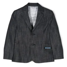 однобортный меланжевый пиджак