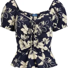 Блузка со сборками и цветочным принтом Блузка со сборками и цветочным принтом