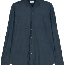 Меланжевая рубашка с длинными рукавами