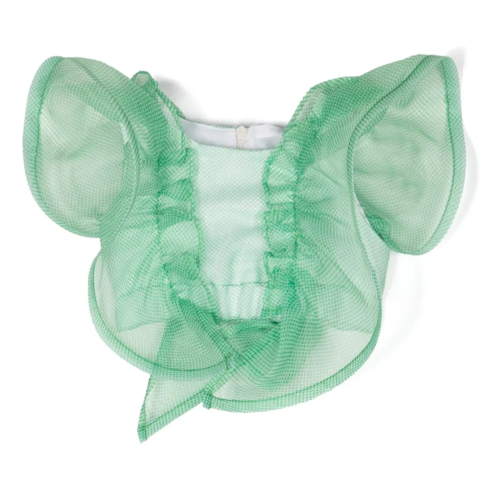 Топ в ломаную клетку с оборками