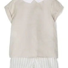 Комплект из футболки и шортов с контрастным воротником