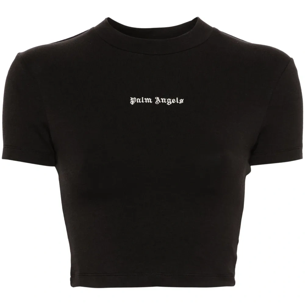 Укороченная футболка с монограммой