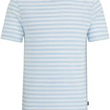 Полосатая футболка из смесового льна