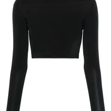 Укороченный топ с вышитым логотипом