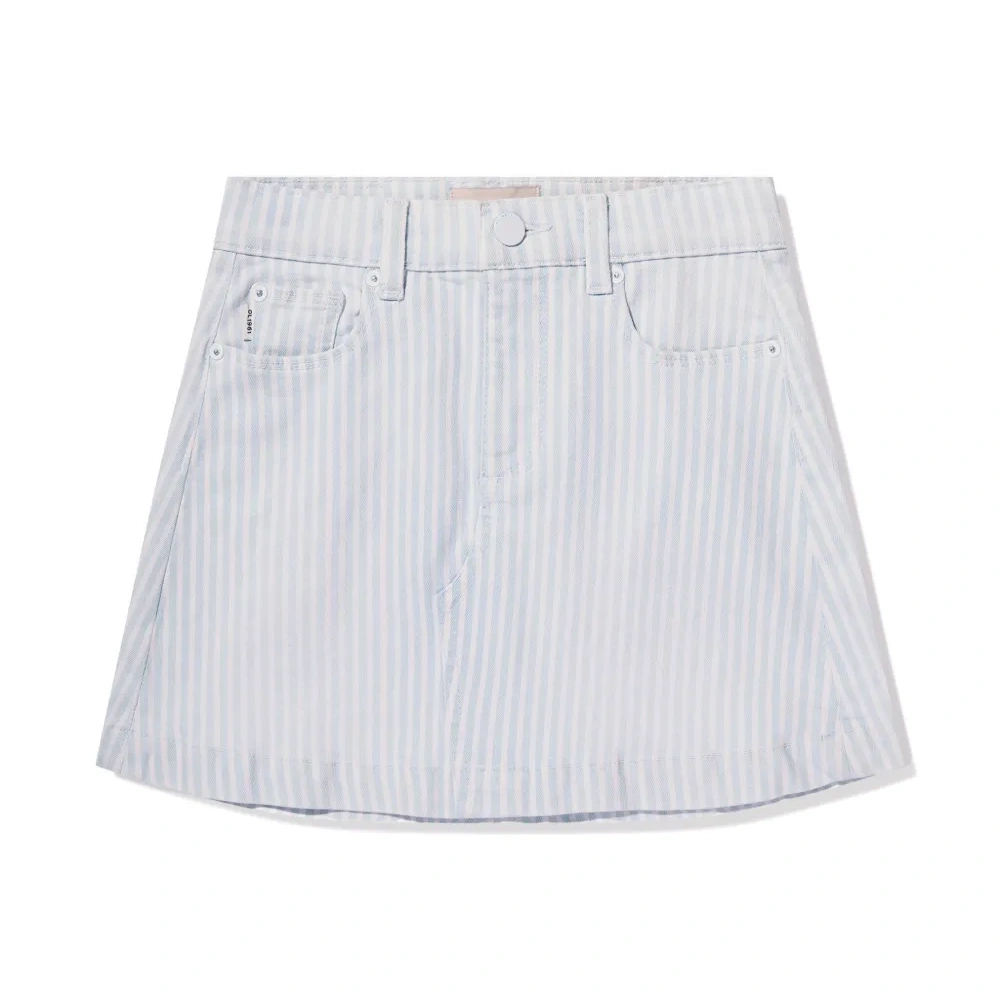 Джинсовая юбка мини в полоску