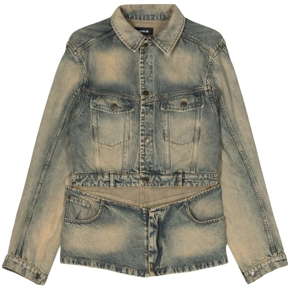 Джинсовая куртка с прорезями