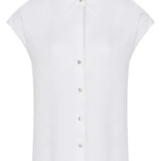 Льняная рубашка с короткими рукавами