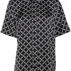 Атласная рубашка с логотипом