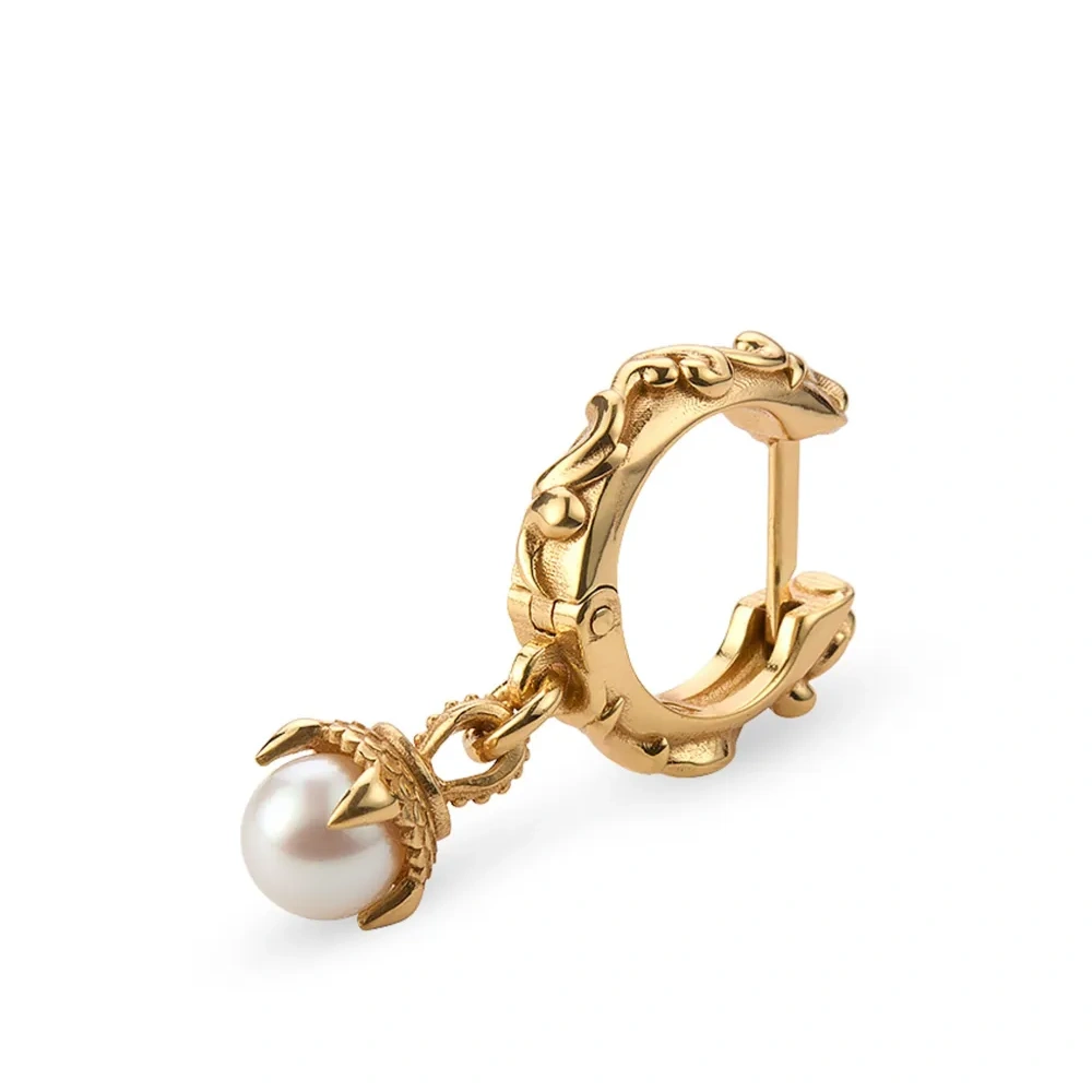 Серьга-кольцо с жемчугом