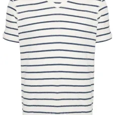 Полосатая футболка с V-образным вырезом