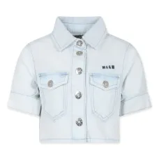 Укороченная рубашка с вышитым логотипом