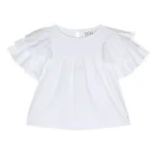 Блузка с оборками на рукавах Блузка с оборками на рукавах