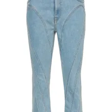 Укороченные джинсы с завышенной талией