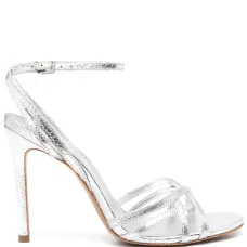 Босоножки с тиснением под кожу змеи