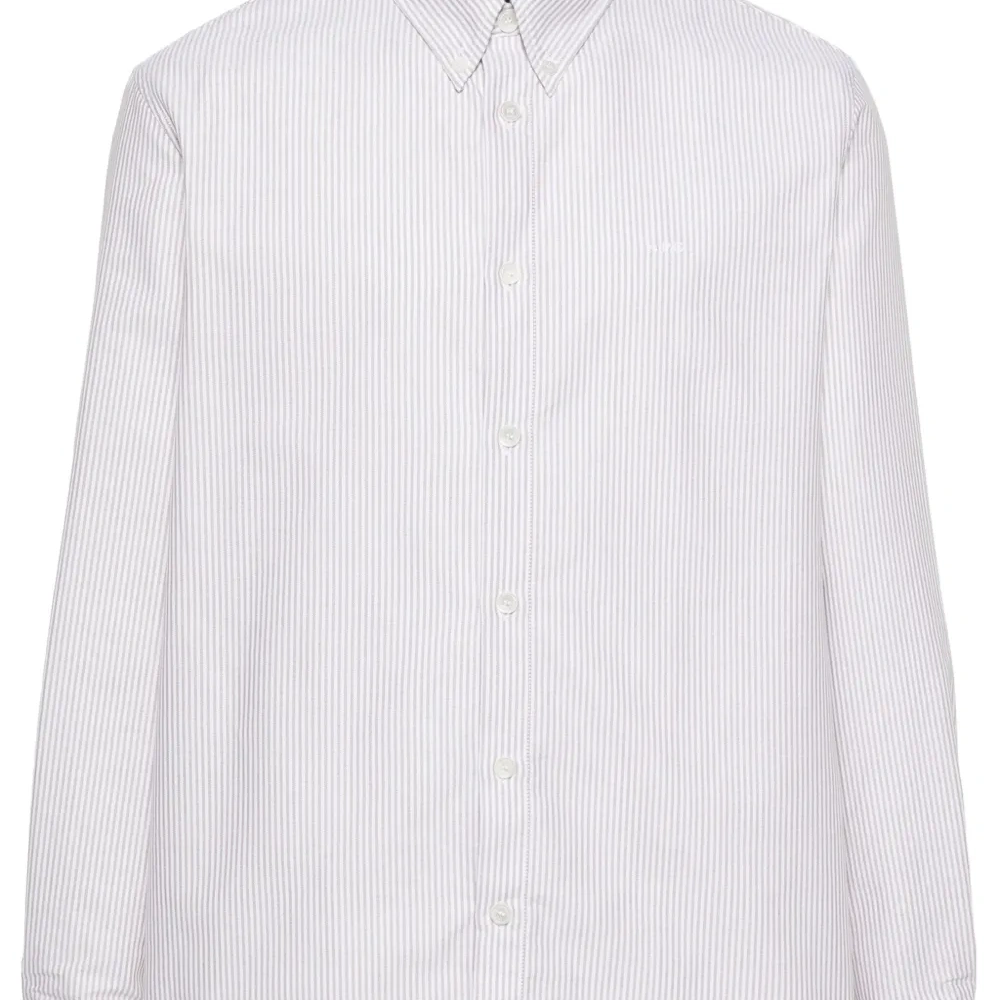 Полосатая рубашка с вышитым логотипом