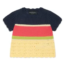 Полосатый топ в технике кроше