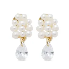 Серьги-подвески с жемчугом