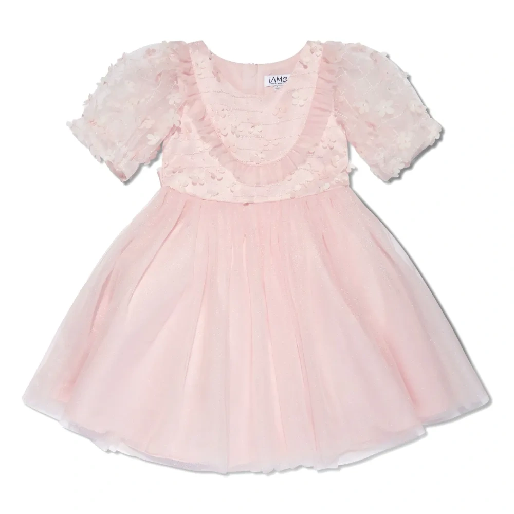 Платье из тюля с цветочной аппликацией