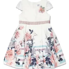 Платье со стразами и цветочным принтом