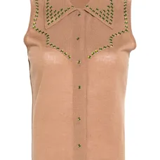 Трикотажный топ с заклепками