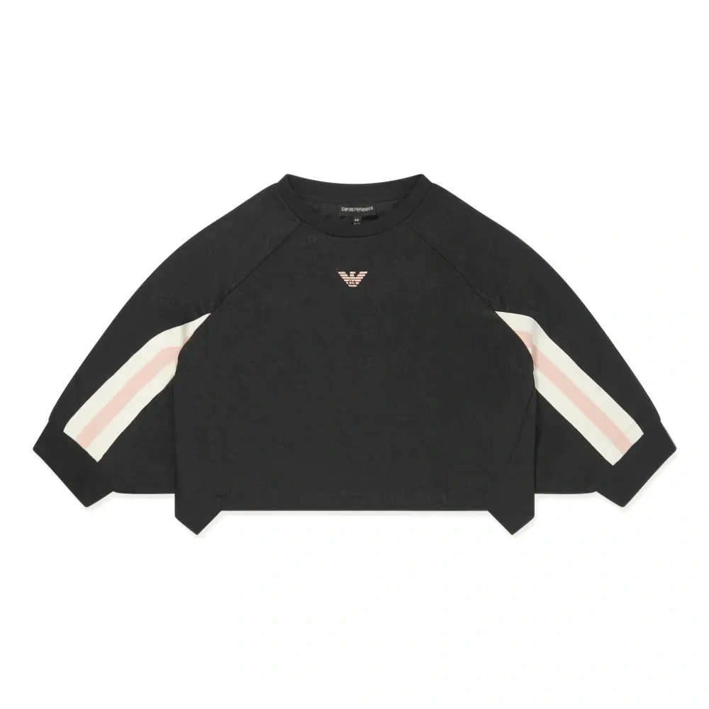 Укороченная толстовка с жаккардовым логотипом