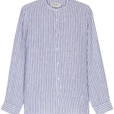 Полосатая рубашка из смесового льна