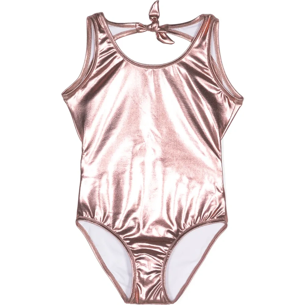 Купальник с открытой спиной и эффектом металлик