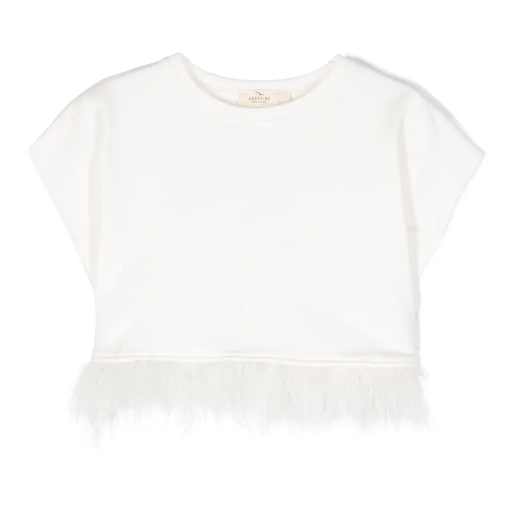 Футболка из органического хлопка с перьями