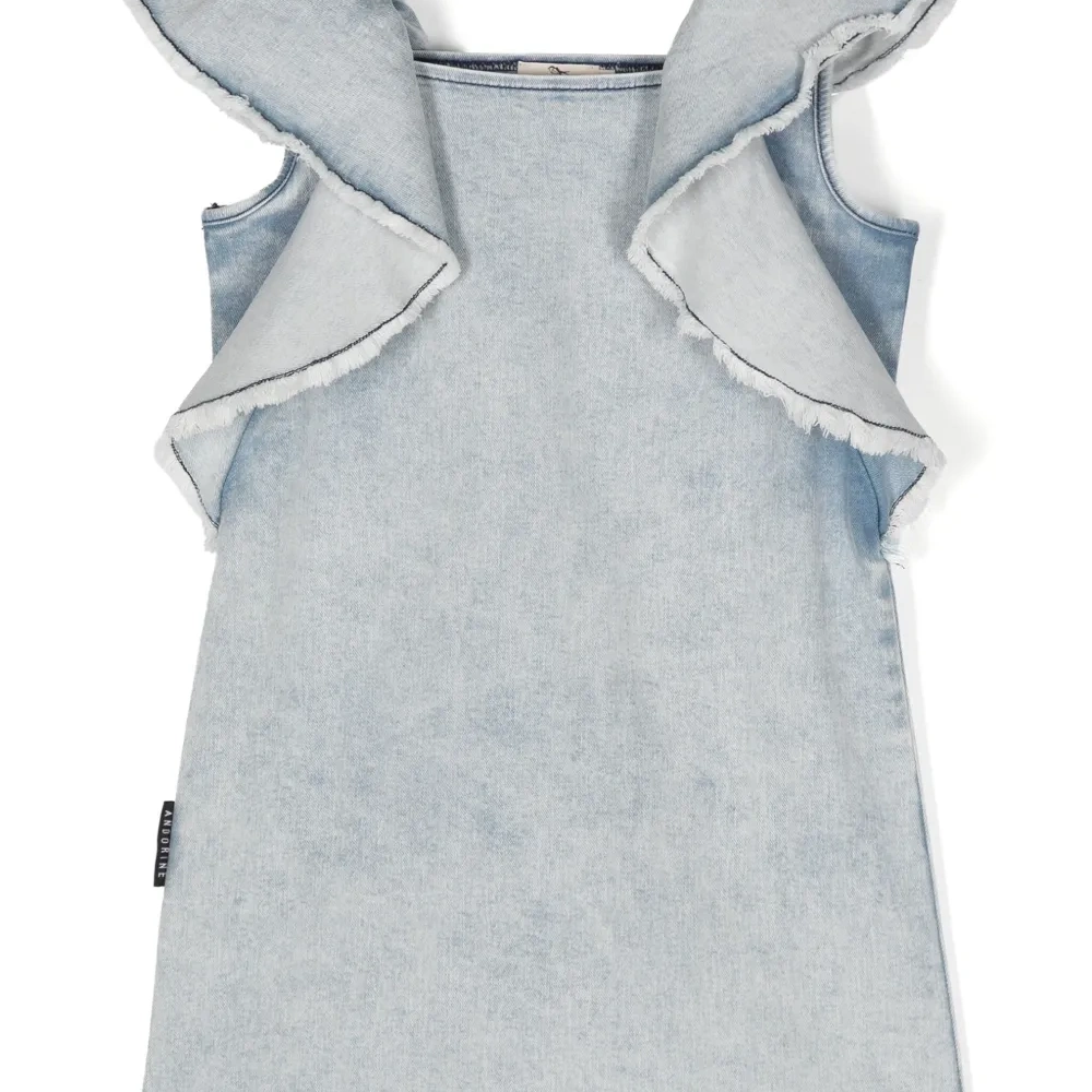 Джинсовое платье с бахромой