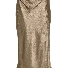 Атласная юбка миди с запахом