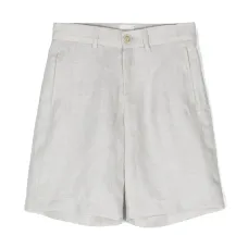 Льняные шорты с нашивкой-логотипом