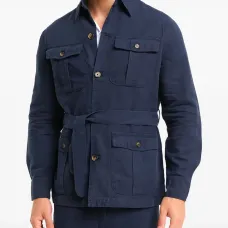 Рубашка-куртка из льняной/фланелевой смеси