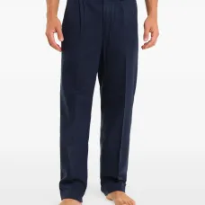 Льняные брюки с манжетами из хлопка