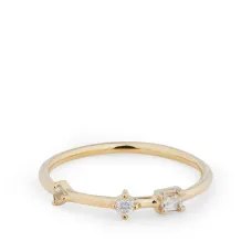 Кольцо Three Stone Bamboo из желтого золота Кольцо Three Stone Bamboo из желтого золота