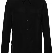 Атласная рубашка с длинными рукавами