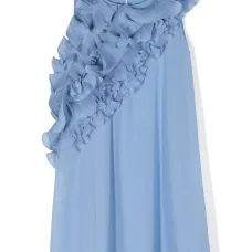 Креповое платье с оборками