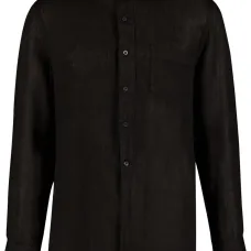 Льняная рубашка с воротником-стойкой Льняная рубашка с воротником-стойкой