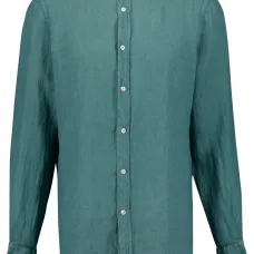 Льняная рубашка с классическим воротником