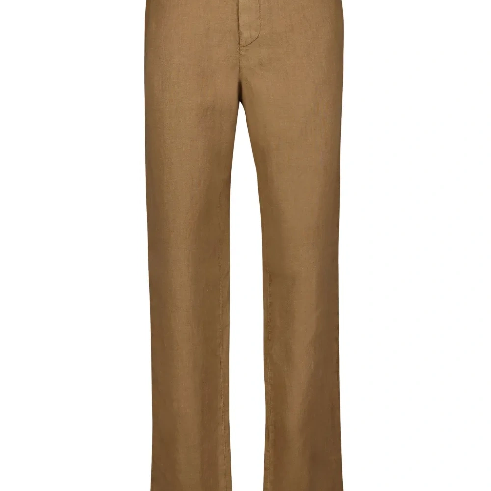 Льняные брюки прямого кроя