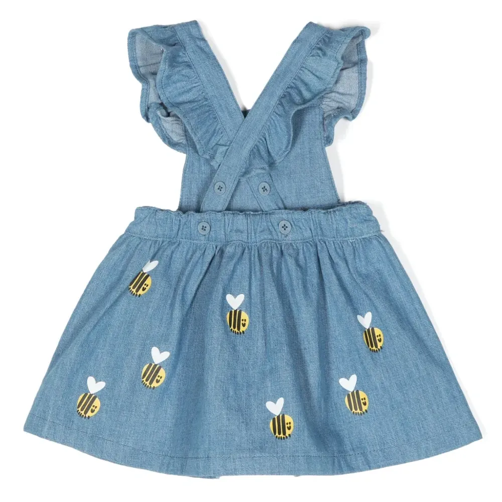 Джинсовое платье с принтом